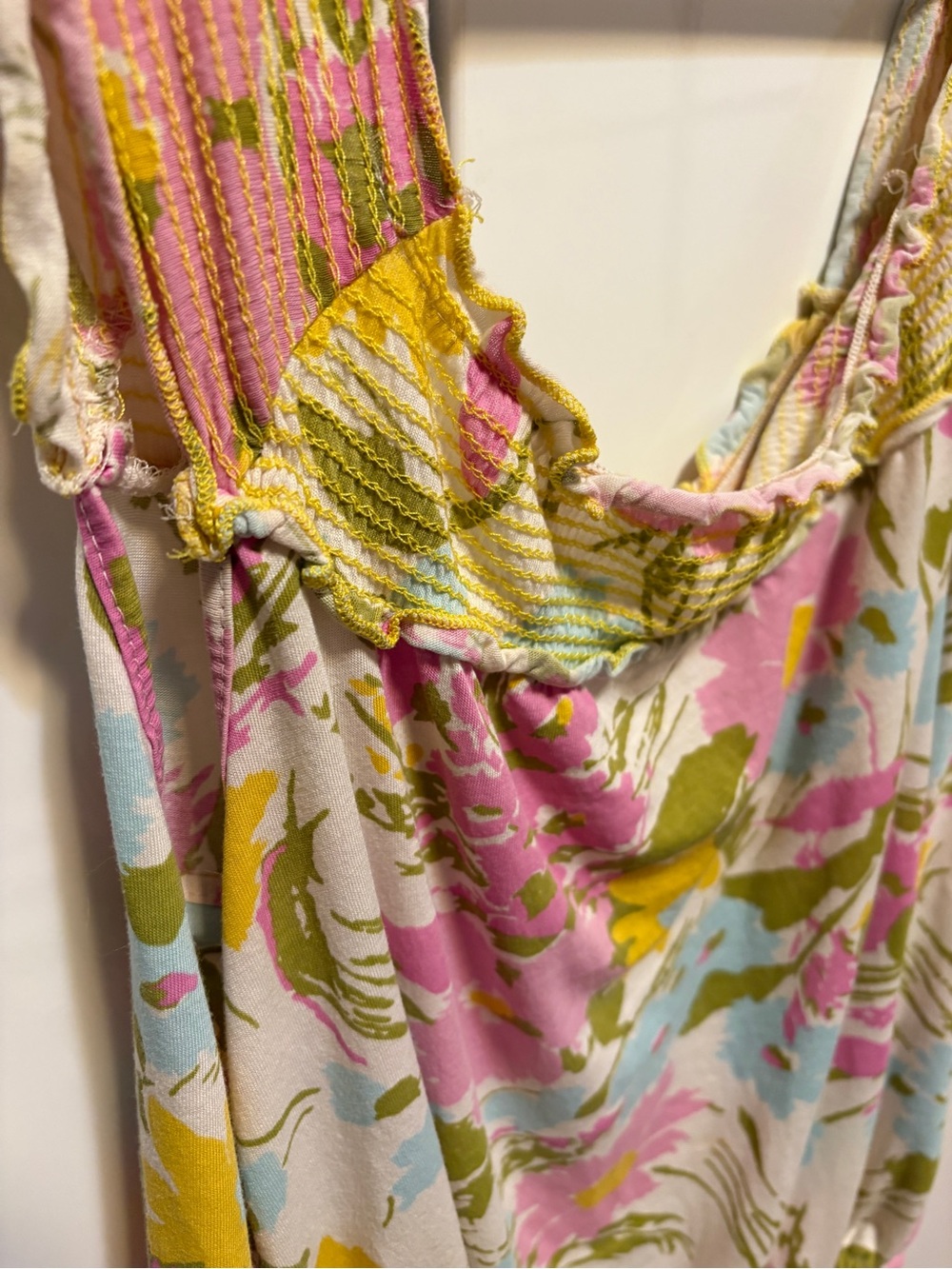 Vintage Anthropologie Porridge Brand Floral Drawstring Camisole in Pastel Colors - Picture 2 of 10